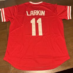 Barry Larkin HOF Cincinnati Reds Jersey Large Baseball Fast Shipping New MLB XL
