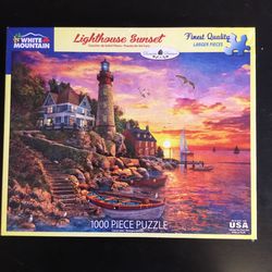 Lighthouse Sunset by White Mountain #1(contact info removed) Piece Puzzle, New, Sealed
