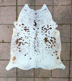 New Speckled Large Real Cowhide Area Rug (68"x 63") Cow Skin Leather