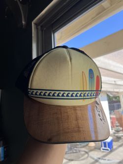 Tribal Surf Trucker Hat Hawaiian Koa Wood