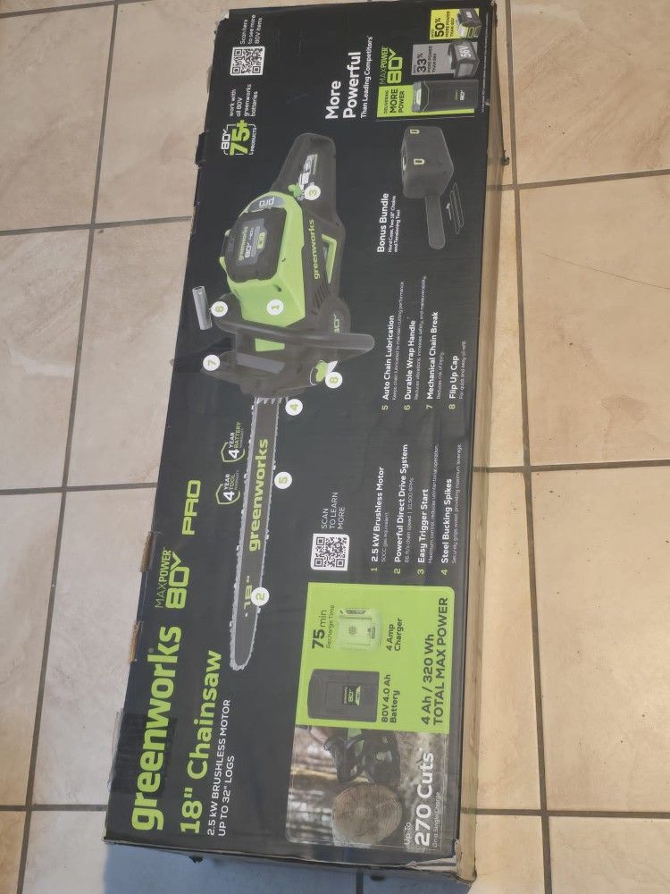 Electrical Greenworks, Chainsaw, For Gardening