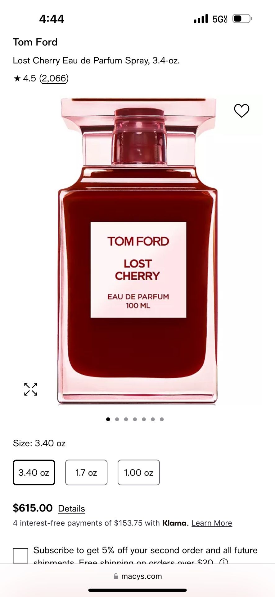 Tom Ford Lost Cherry New