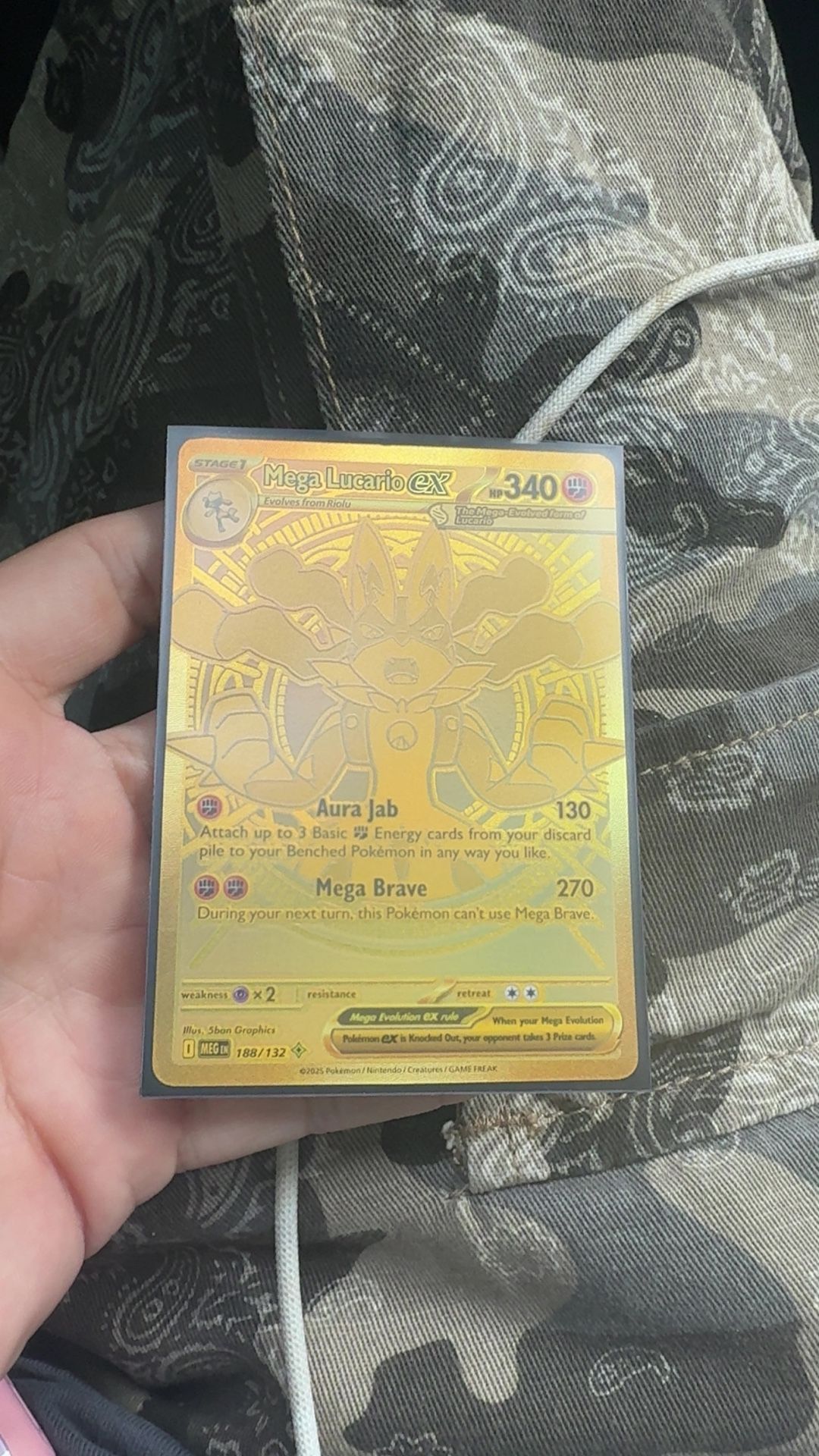 Gold Mega Lucario Ex From Mega Evolutions 2025