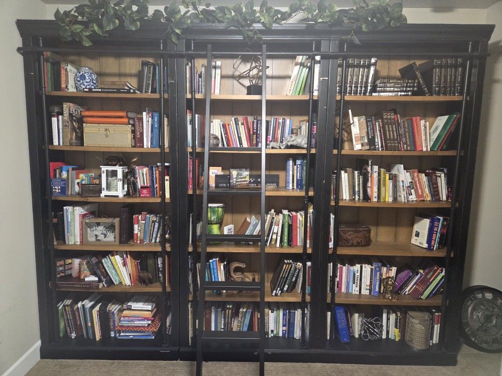 3 Bookshelves with Ladder