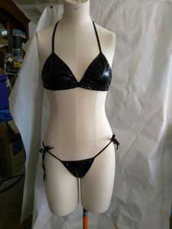 Size small black metallic bikini NEW!