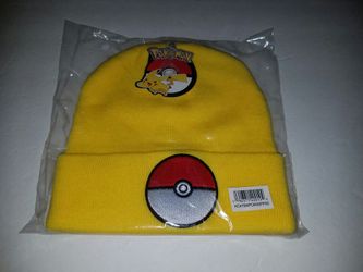 Yellow pokemon beanie hat