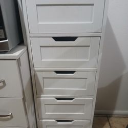 White Kitchen Cabinet - 4 Drawers