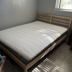 Queen Bed And Frame With Topper. 