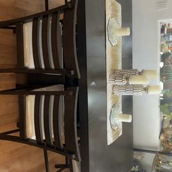 set brown color Six piece high dining set