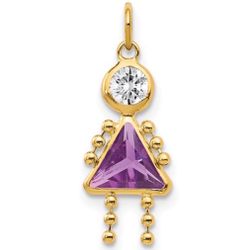 10K Amethyst girl Charm