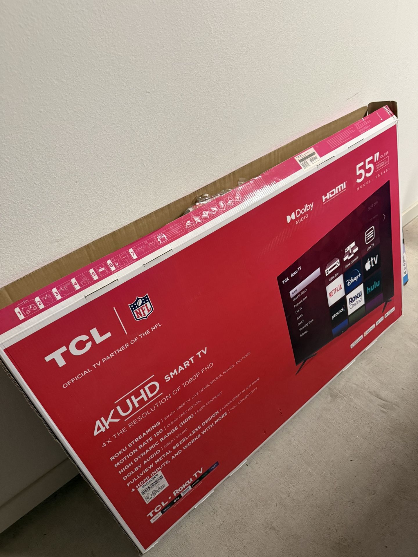 55” TCL 4K HDR ROKU SMART TV NEW NUEVO