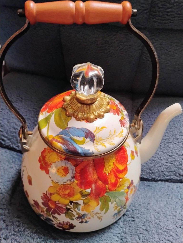 Mackenzie Childs Floral Teapot