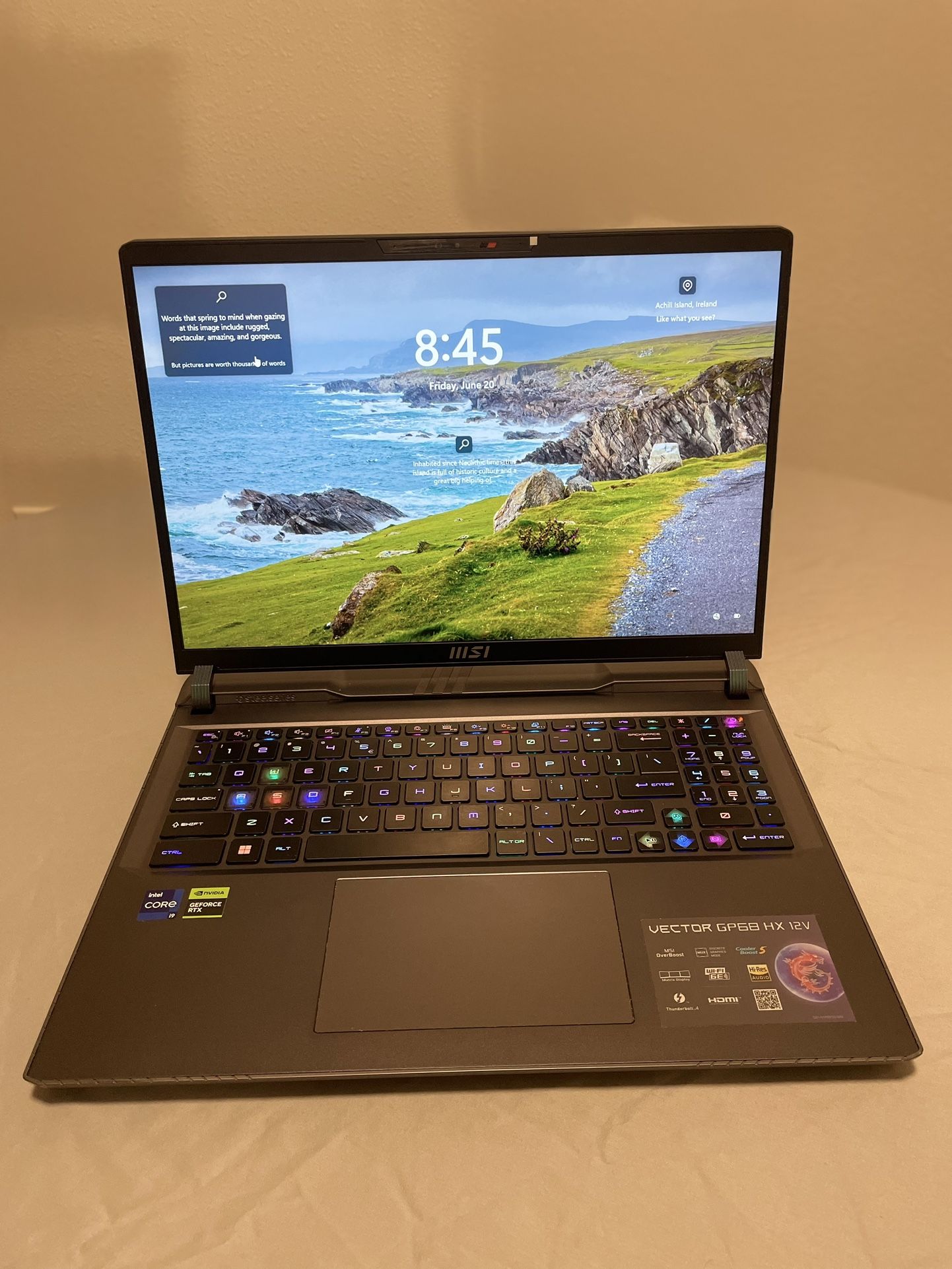 MSI Vector GP68HX i9-12900HX RTX 4080 16" QHD+ 240Hz Gaming Laptop RGB WiFi 6E