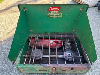 Rare Coleman Vintage 2 Burner White Gas Camp Stove Model 425E