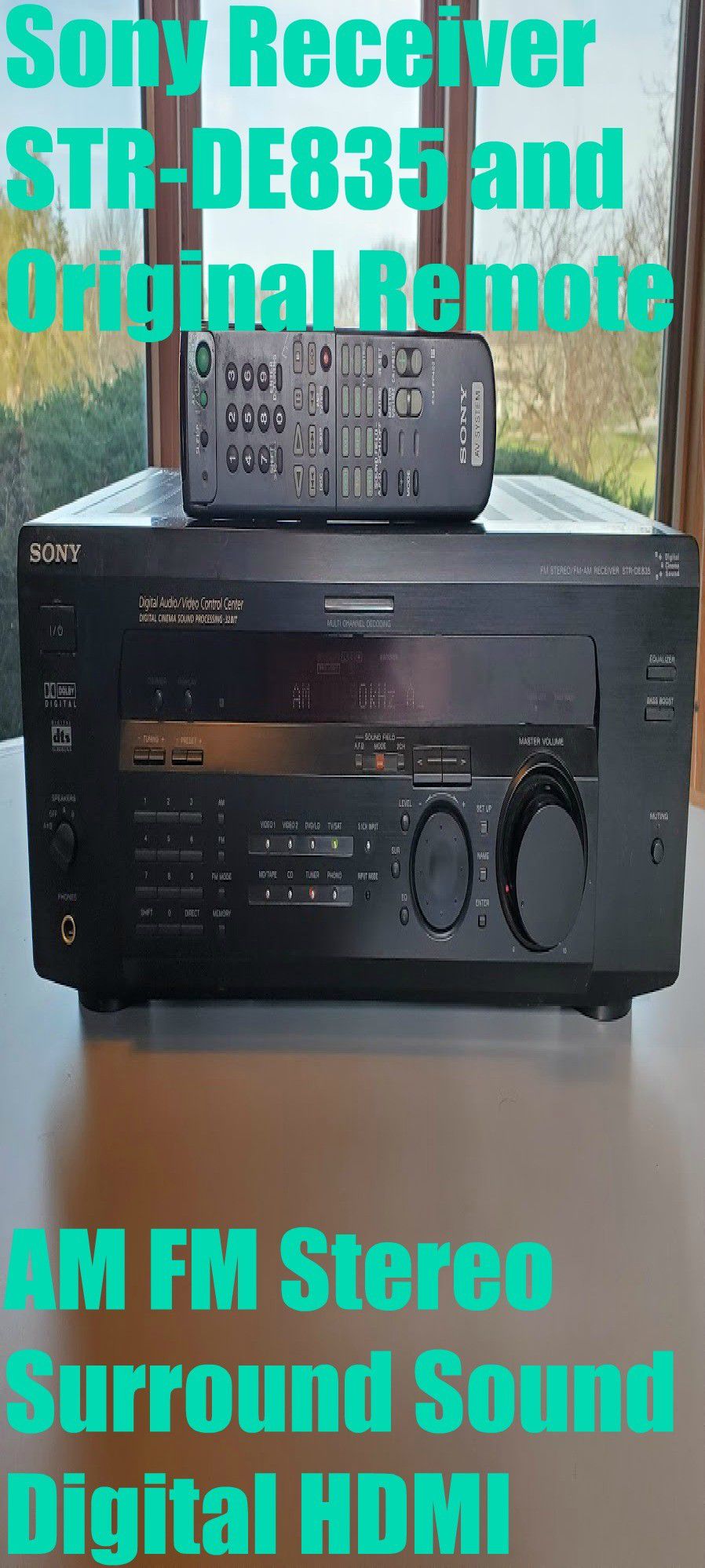 Sony STR-DE835 Receiver & Original Remote AM FM Stereo Surround Sound Digital HDMI