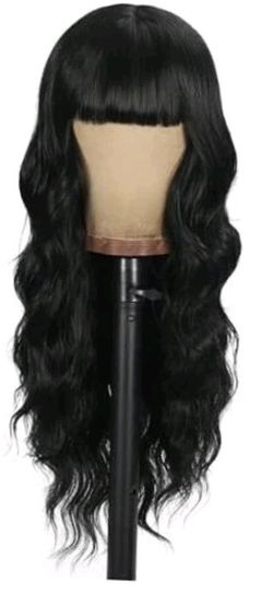 Black Wig with Bangs, Curly wavy Wig for Women, Long Natural Black Natural black 20"
Black Weaving Cap One Size Fits Most and comb