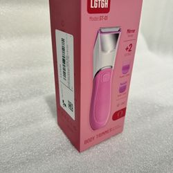 Bikini Trimmer for Women: Pubic Hair Razor with Mirror & LED Light, Electric Shaver with Ceramic Blades & Travel Lock - Body Groomer IPX7 Waterproof U