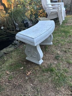 Concrete Outdoor Bench 19"Hx12-1/2"Dx38"W