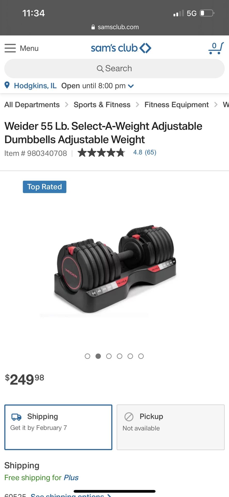2 Sets Weider 55 Lbs - Adjustable Dumbbells