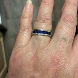Sapphire and Sterling Silver Ring