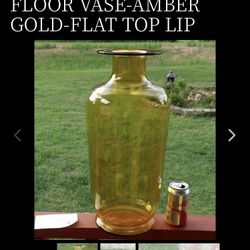 Beautiful Extra Large DEMIJOHN Vase by Tiara Glass in Amber Gold