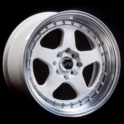 18X9 JNC JNC010 WHITE MACHINED LIP Wheels