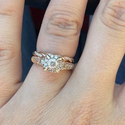 Rose Gold Engagement Ring Set OBO