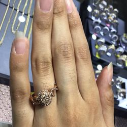 10k Rose Gold With Diamonds Ladies Ring On Special!!!!