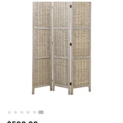 Graywash Willow and Wood 4 Panel Folding