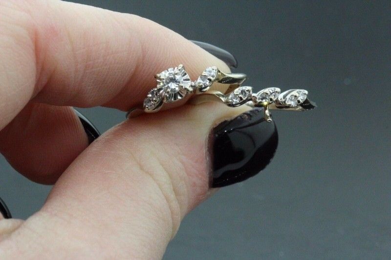 Women 14k White Gold & Diamond Engagement Ring & Wedding Band Set 0.31TCW #31205