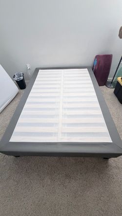 Gray Upholstered Box Spring Foundation