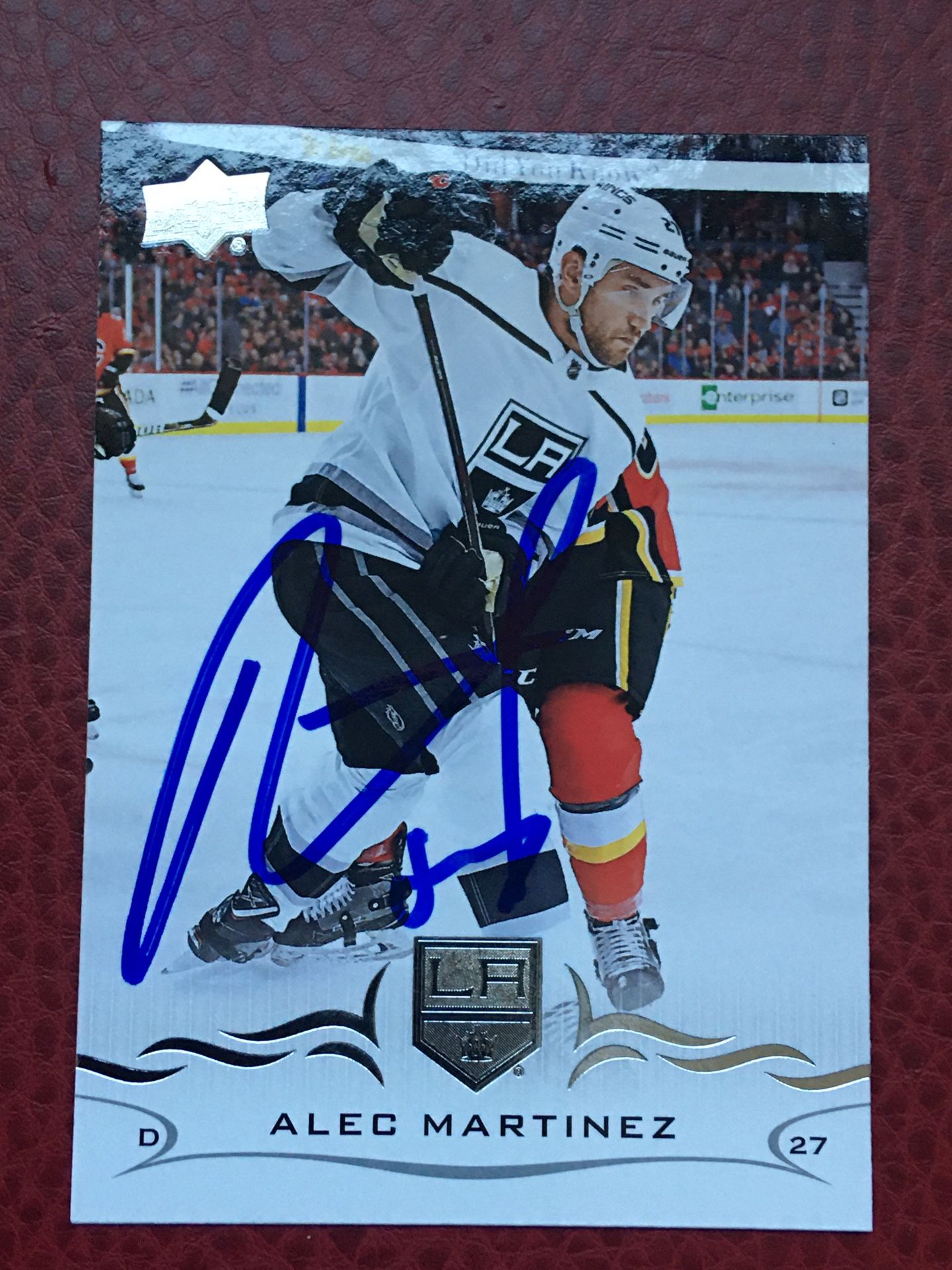 Autograph Card Signed By NHL Star Alec Martinez.