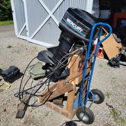 1994 Mercury 25hp 2 stroke electric start Outboard with controls

