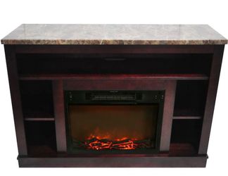 Cambridge Mahogany TV Stand Electric Fireplace