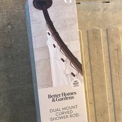 BETTER HOMES AND GARDENS DUAL MOUNT CURVED SHOWER ROD