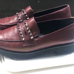 Paul Green Women’s Red Patent Leather with Metal Studs Slip On Shoes Size 9