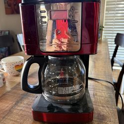 Mr Coffee programable red 12 cup coffee machine