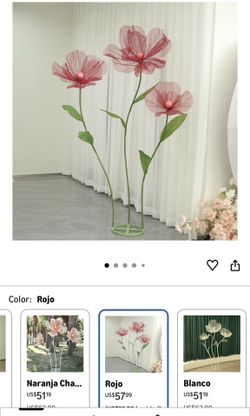 Giant Flowers for Decoration, Essential Wedding Reception Decor, 5.6ft Tall Artificial Silk Flower, Party Banquet Backdrop Decoration, Home Decor (Red