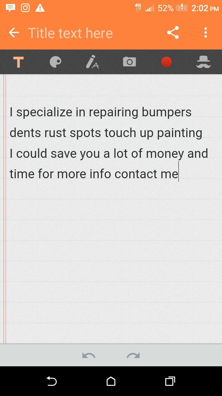 DJ's auto body work