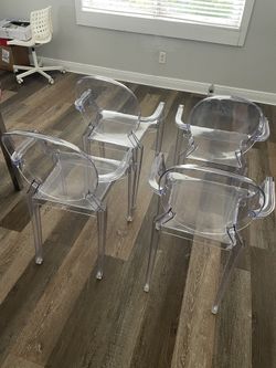 4 Clear Dining Chairs