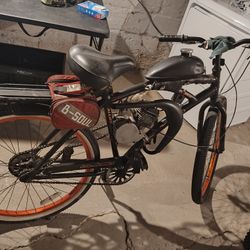 One Bicycle With Motor And Figure Regular Bicycles