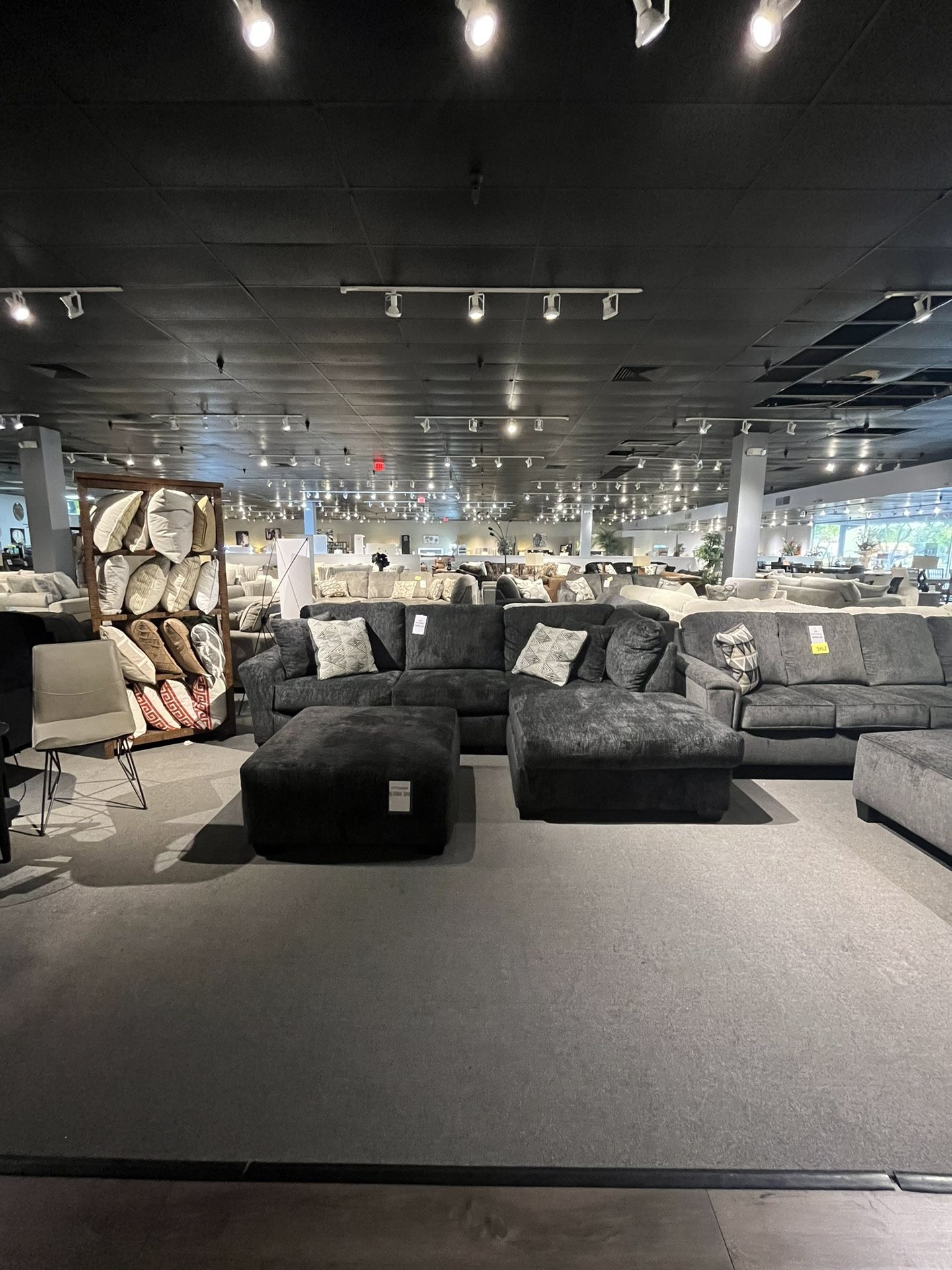 Charcoal 2PC Chaise Sectional Couch