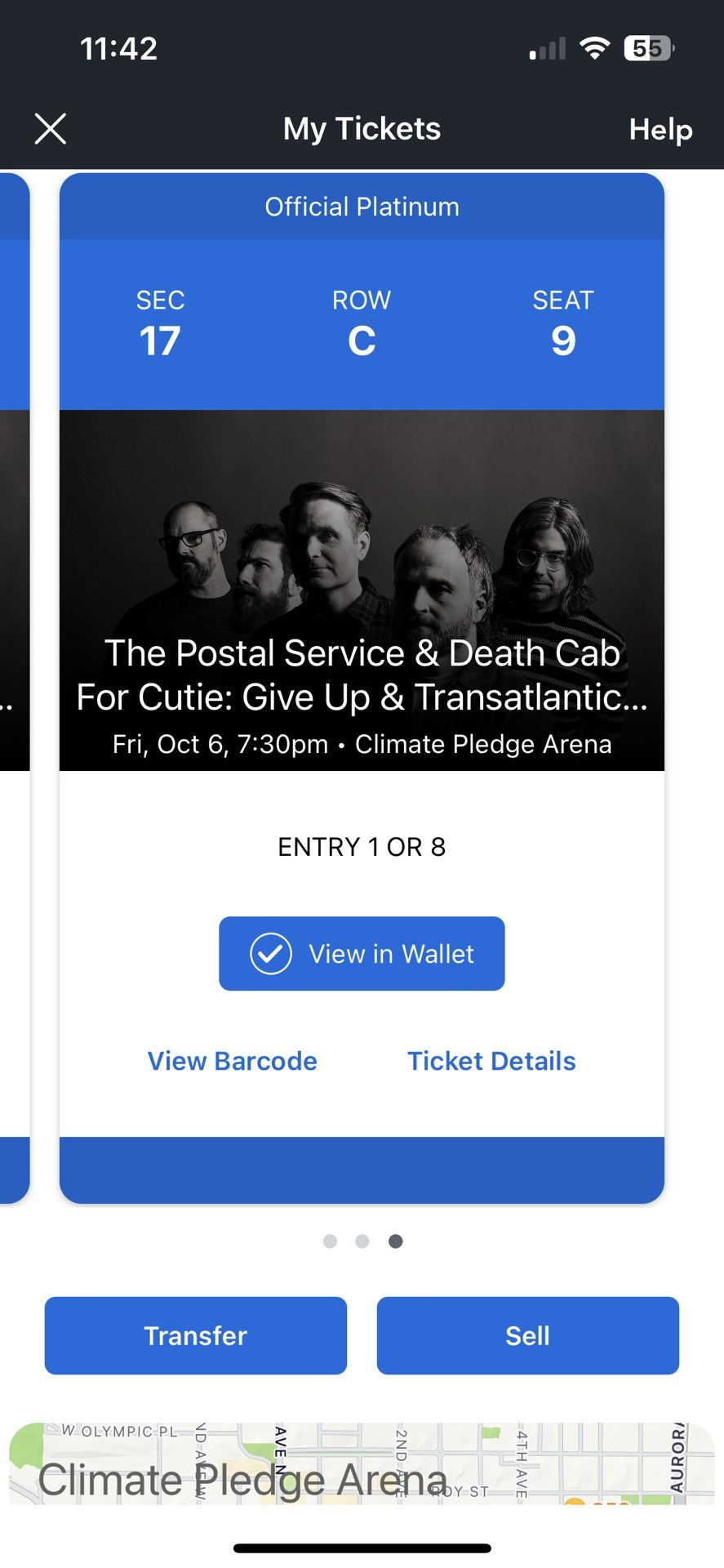 Deathcab Postal Service 3 Tickets
