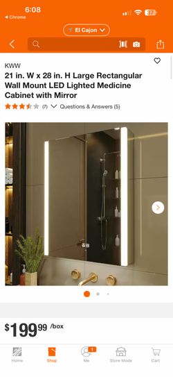 KWW 21 in. W x 28 in. H Large Rectangular Wall Mount LED Lighted Medicine Cabinet with Mirror