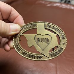 Budweiser “ In The Heart Of Texas “ Belt Buckle