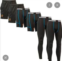 Sunsere Men's Athletic Shorts and Compression Pants Set