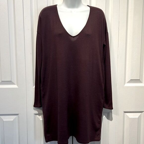 Aritzia Wilfred Free Burgundy Long Sleeve Dress Size XS