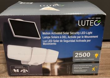 Lutec Motion Activated Solar Security Led Light 3000 Lumens NEW