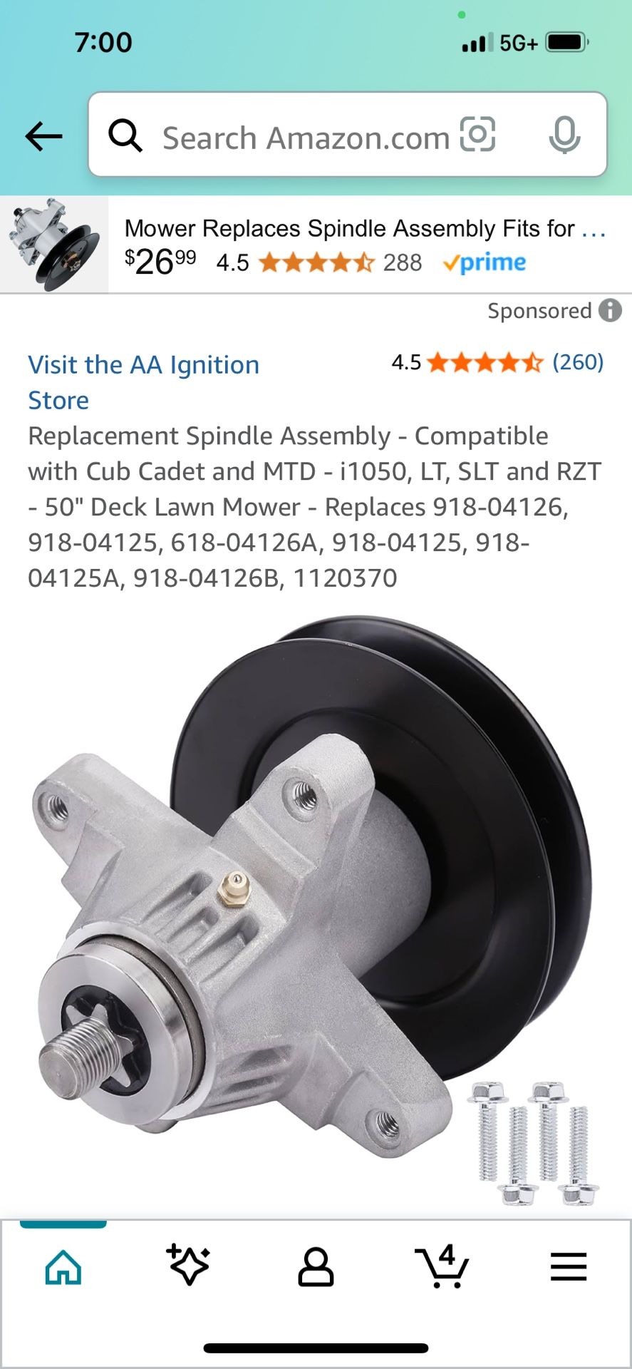 Cub Cadet Spindle Assembly