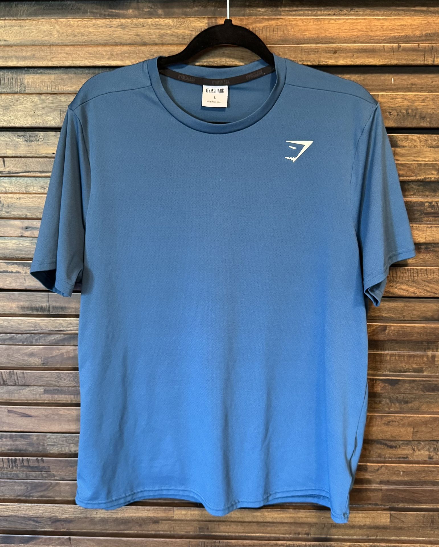 Gymshark Arrival Shirt Mens LRG Short Sleeve A2A1J Athletic Gym Blue Regular Fit
